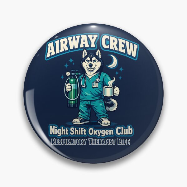 Item preview, Funny Husky Respiratory Therapist Shirt Airway Crew Night Shift Oxygen Club RT Gift Cosmic Healthcare Mascot Tee designed and sold by ClinicalHubs.