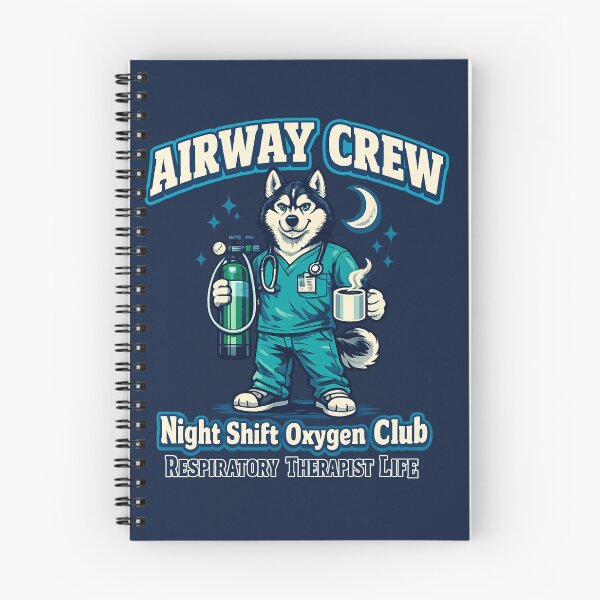 Item preview, Funny Husky Respiratory Therapist Shirt Airway Crew Night Shift Oxygen Club RT Gift Cosmic Healthcare Mascot Tee designed and sold by ClinicalHubs.