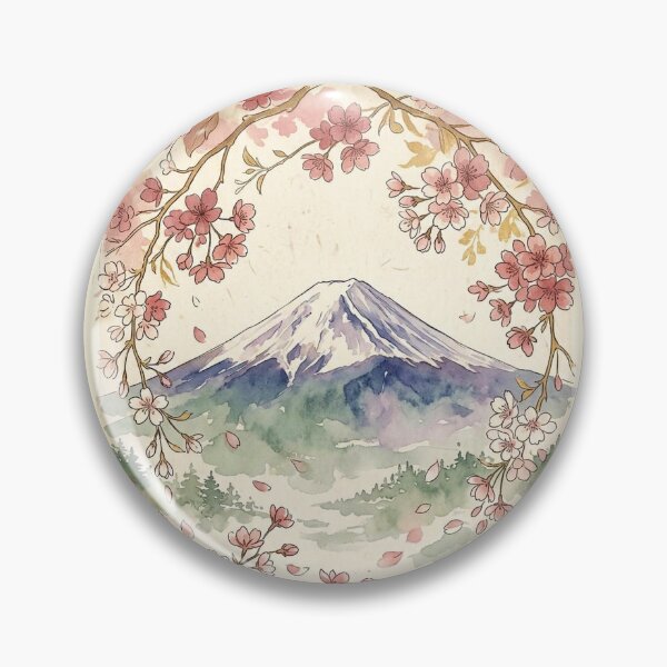 Item preview, Soft Sakura Japan Landscape Vintage Watercolor Art designed and sold by kanazawa3.
