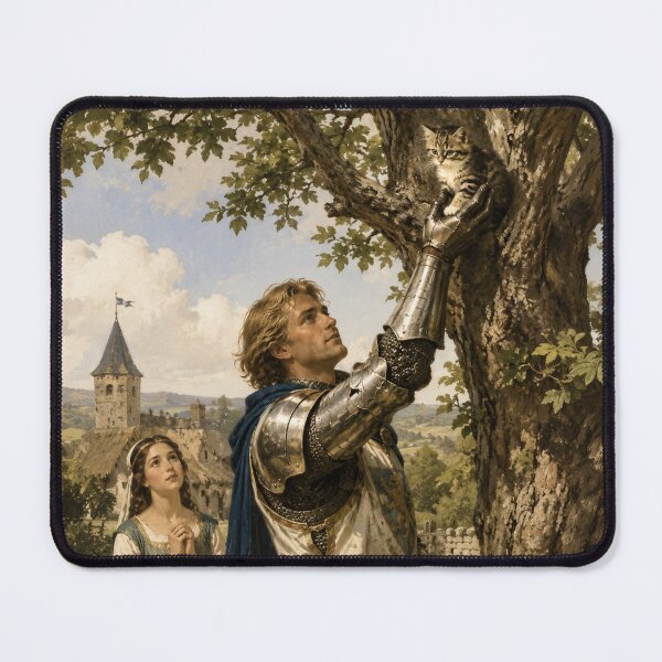 Item preview, Knight saves Cat designed and sold by Mythic Sundries.