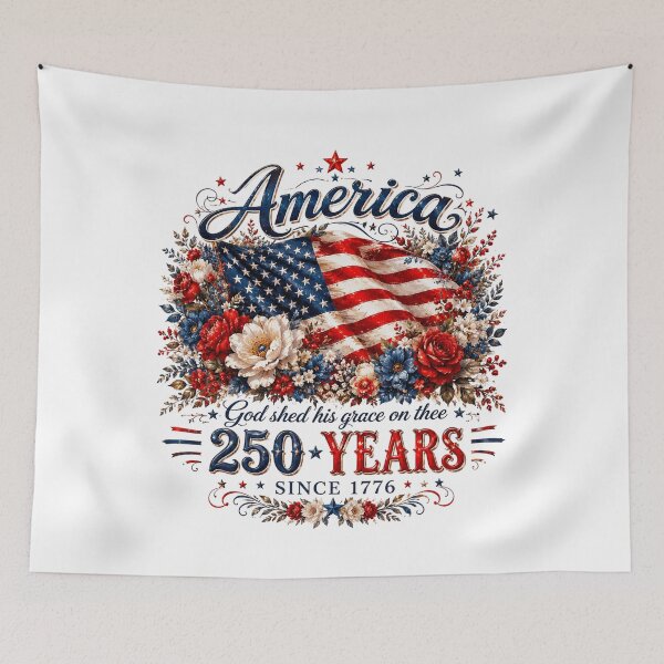 Item preview, America 250 Years Since 1776 T-Shirt  Patriotic Floral Flag designed and sold by schoolofbullies.