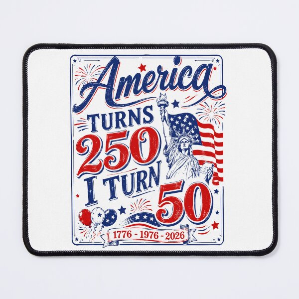 Item preview, Vintage 50th Birthday America Turns 250 I Turn 50 Patriotic designed and sold by schoolofbullies.