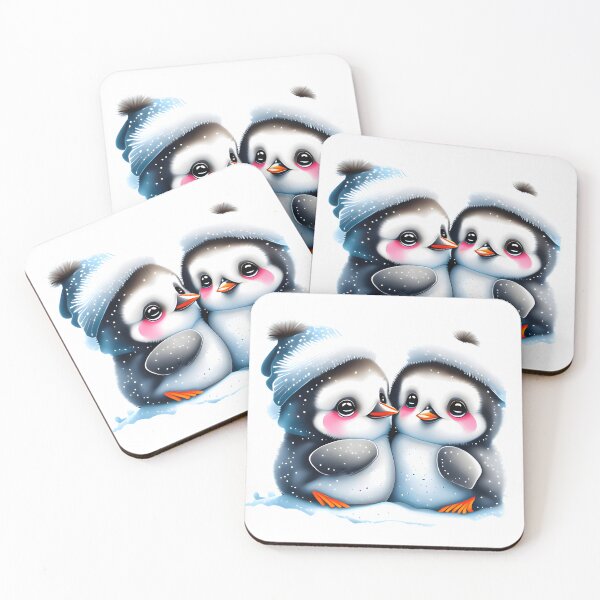 Item preview, Cute Baby Penguin Couple Winter Kawaii Cartoon  designed and sold by socozora.