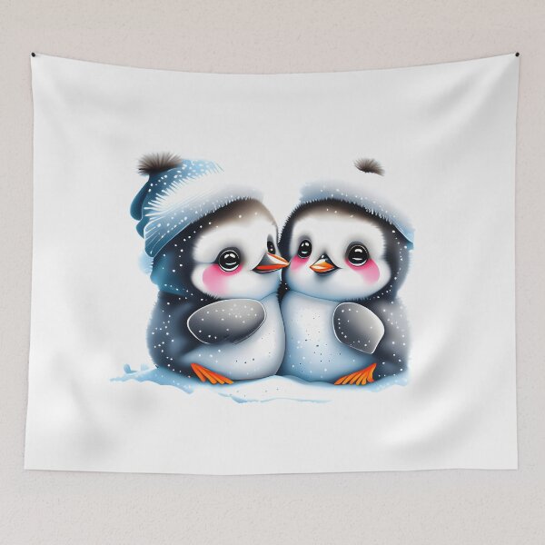 Item preview, Cute Baby Penguin Couple Winter Kawaii Cartoon  designed and sold by socozora.