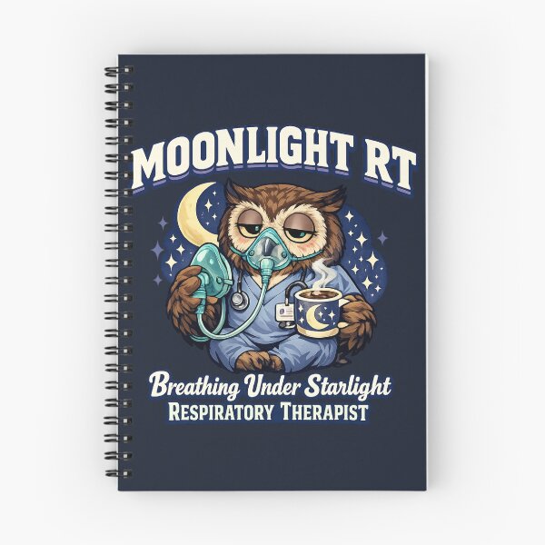 Item preview, Moonlight RT Owl Respiratory Therapist Night Shift Cute Retro Healthcare T-Shirt designed and sold by ClinicalHubs.