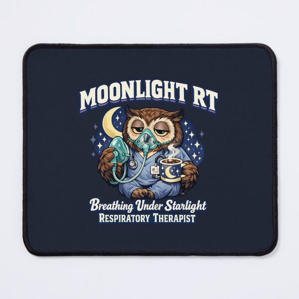 Item preview, Moonlight RT Owl Respiratory Therapist Night Shift Cute Retro Healthcare T-Shirt designed and sold by ClinicalHubs.