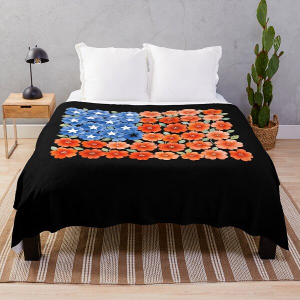 Item preview, Floral American Flag Flowers Wildflowers 4th of July designed and sold by schoolofbullies.
