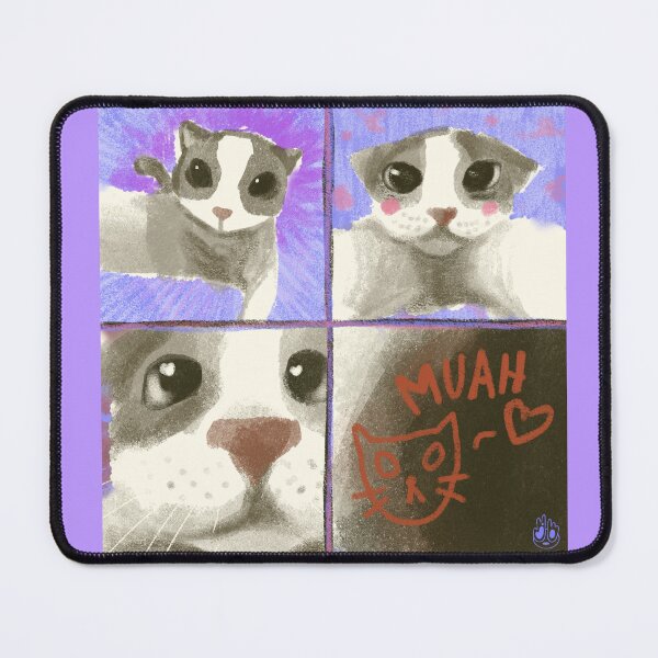 Item preview, Kissing Cute Cat Meme designed and sold by Blank Pepper Art.