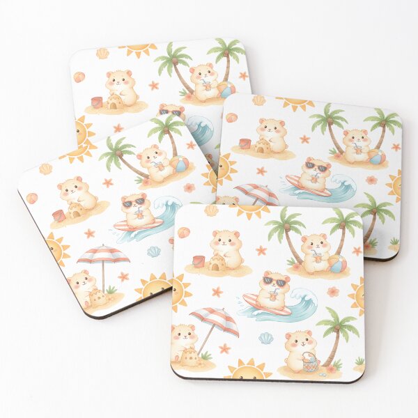 Item preview, Cute Summer Hamster Seamless Pattern designed and sold by naragon4289.
