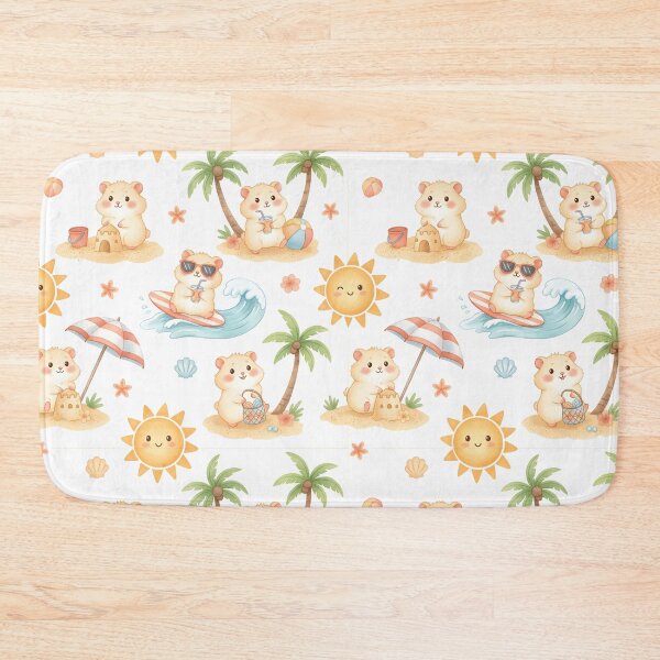 Item preview, Cute Summer Hamster Seamless Pattern designed and sold by naragon4289.