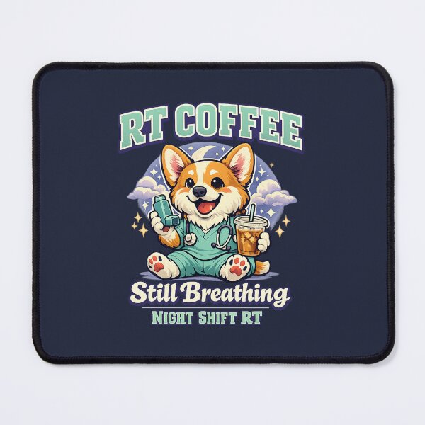Item preview, Cute Corgi Respiratory Therapist Shirt RT Coffee Night Shift RT Mascot Retro Medical Dog Tee designed and sold by ClinicalHubs.