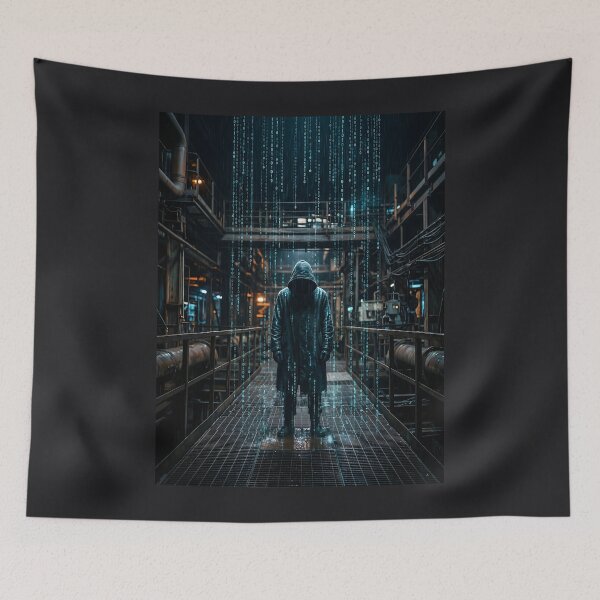 Item preview, Cyberpunk Digital Rain Matrix Hacker designed and sold by SplashTastic.