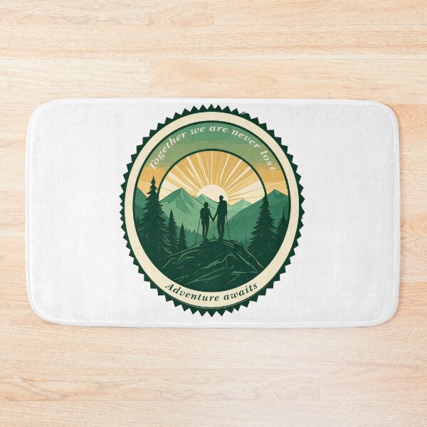 Item preview, Together we are never lost couple hiking badge sunset mountain print designed and sold by icemanphotos.