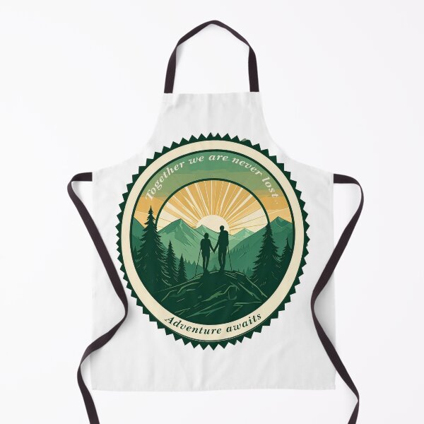 Item preview, Together we are never lost couple hiking badge sunset mountain print designed and sold by icemanphotos.