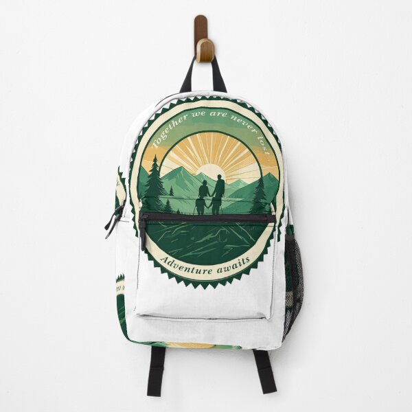 Item preview, Together we are never lost couple hiking badge sunset mountain print designed and sold by icemanphotos.