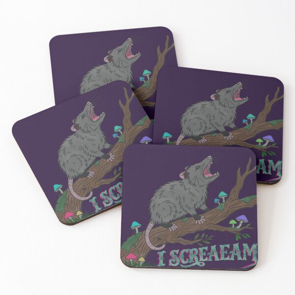 Item preview, Alternate Color of I Screaeam Opossum Cottagecore | Feral Possum Mushroom Forest Witchy | Neurodivergent Gift designed and sold by Ink & Kind Studio.