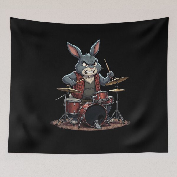 Item preview, Rabbit Playing The Drums  designed and sold by TheEndDesign.