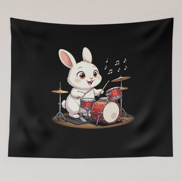 Item preview,  Rabbit Playing The Drums  designed and sold by TheEndDesign.