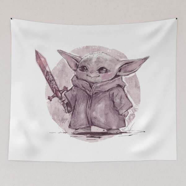 Item preview, BABY YODA WARRIOR PINK MAUVE designed and sold by melyverso.