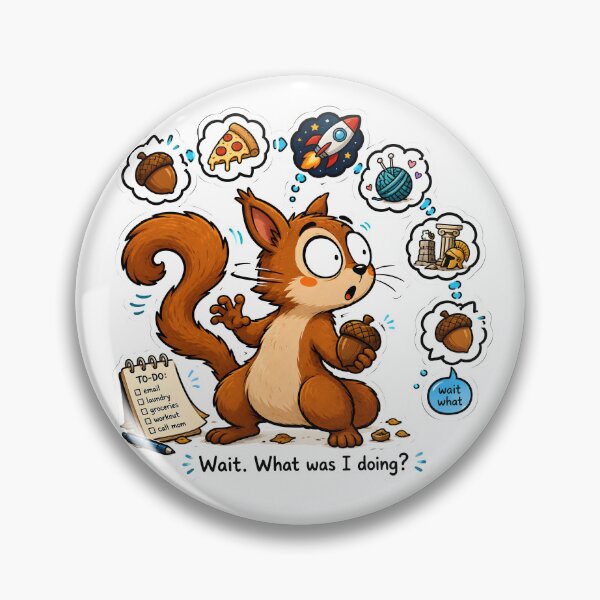 Item preview, Distracted Squirrel Sticker – Funny ADHD Attention Deficit Gift for Neurodivergent Adults designed and sold by Martin's_Design.