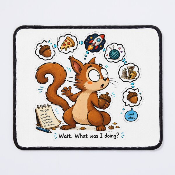 Item preview, Distracted Squirrel Sticker – Funny ADHD Attention Deficit Gift for Neurodivergent Adults designed and sold by Martin's_Design.