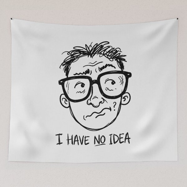 Item preview, I Have No Idea Confused Man Doodle designed and sold by SplashTastic.