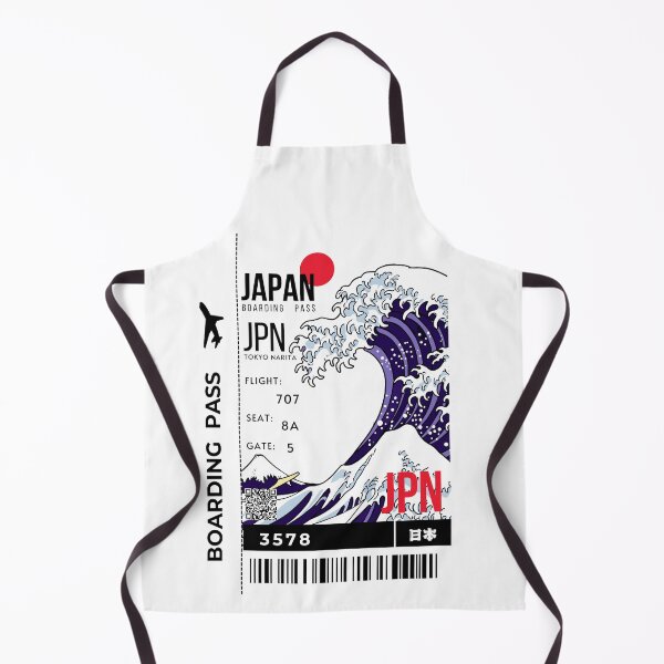 Item preview, Japanese Boarding Pass Tsunami Wave Stylized designed and sold by InkWhirl.