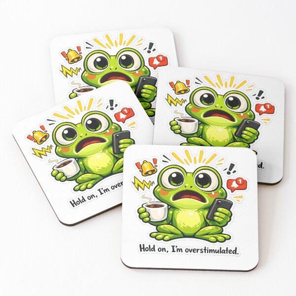 Item preview, Overstimulated Frog Sticker – Funny ADHD Sensory Overload Gift for Neurodivergent Adults designed and sold by Martin's_Design.