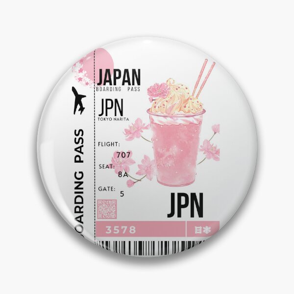 Item preview,  Japanese Boarding Pass Sakura Latte Stylized designed and sold by InkWhirl.