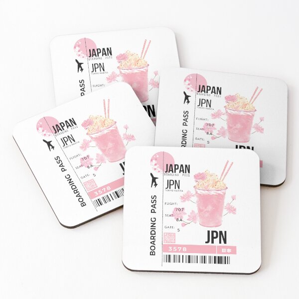 Item preview,  Japanese Boarding Pass Sakura Latte Stylized designed and sold by InkWhirl.