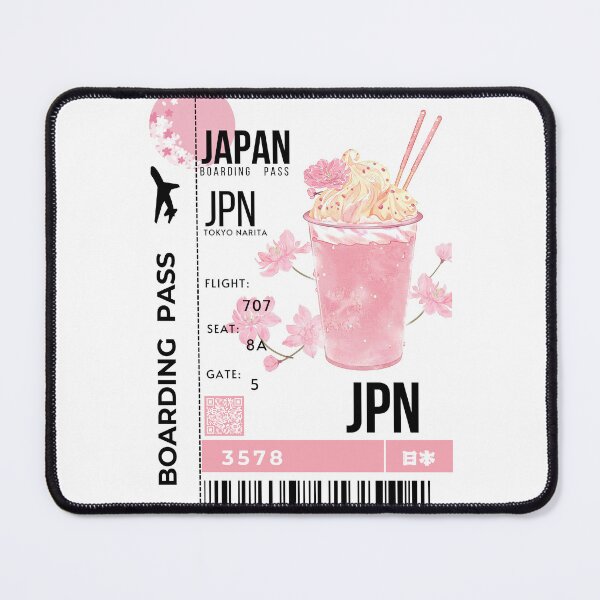 Item preview,  Japanese Boarding Pass Sakura Latte Stylized designed and sold by InkWhirl.