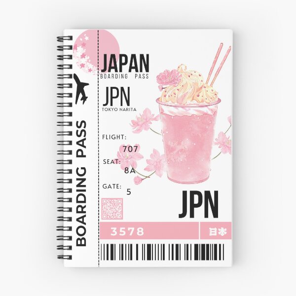 Item preview,  Japanese Boarding Pass Sakura Latte Stylized designed and sold by InkWhirl.