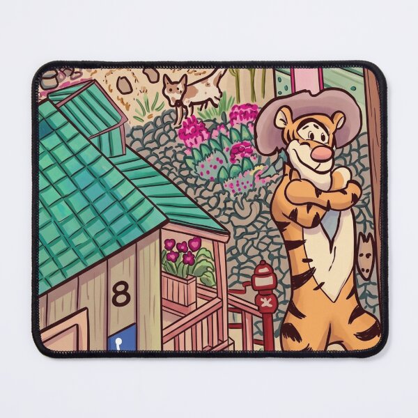 Item preview, Happy Cowboy Tiger in a Quirky Western Town designed and sold by dyrestald.