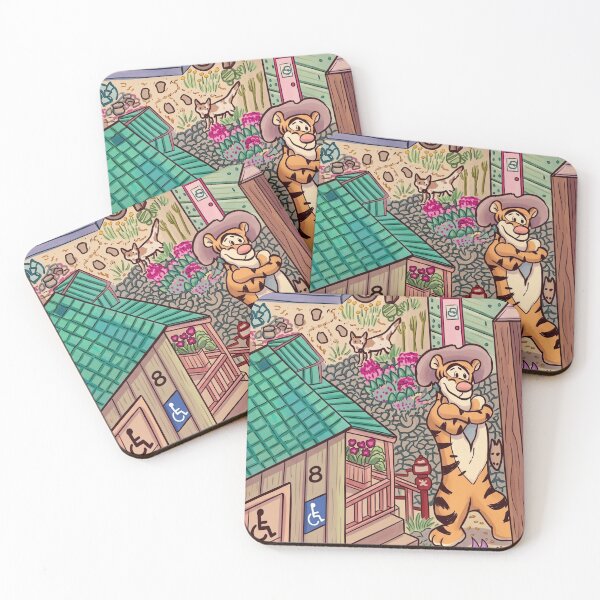 Item preview, Happy Cowboy Tiger in a Quirky Western Town designed and sold by dyrestald.