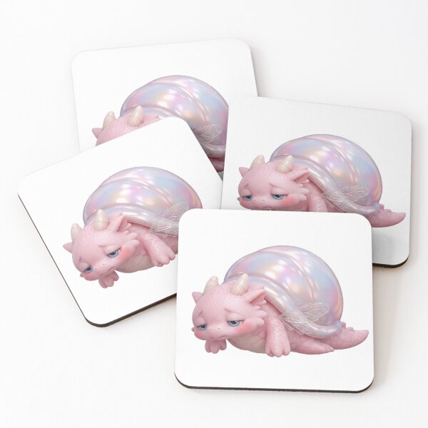 Item preview, Pink Tired Dragon Snail Kawaii designed and sold by TalyMon.