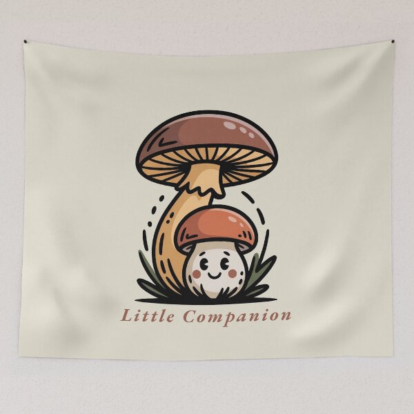 Item preview, Little Companion Cute Mushroom Retro Aesthetic Art designed and sold by AlexandraSand.
