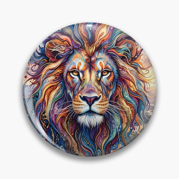 Item preview, Colored lion head with ink flow designed and sold by Marcu Ioachim.