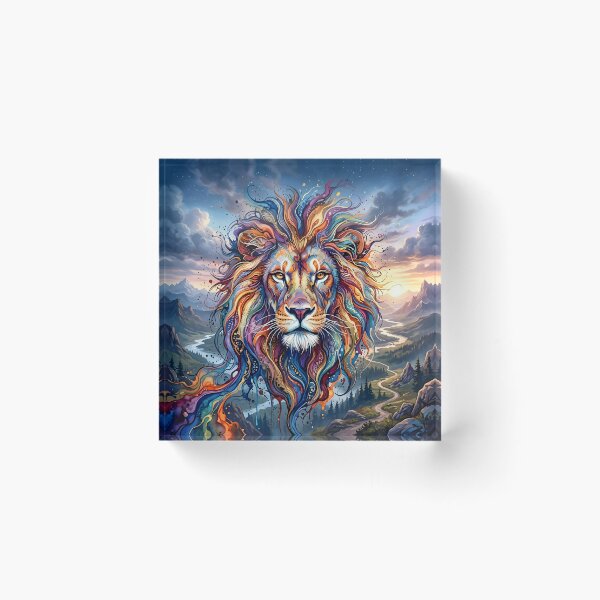 Item preview, Colored lion head with ink flow designed and sold by Marcu Ioachim.