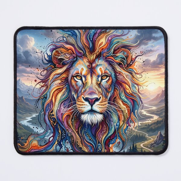 Item preview, Colored lion head with ink flow designed and sold by Marcu Ioachim.