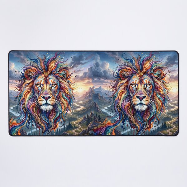 Item preview, Colored lion head with ink flow designed and sold by Marcu Ioachim.