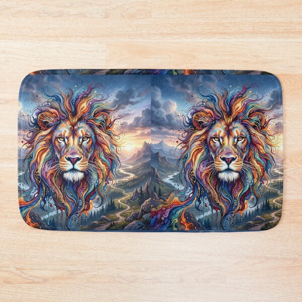 Item preview, Colored lion head with ink flow designed and sold by Marcu Ioachim.