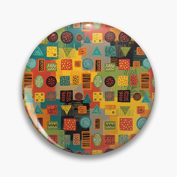Item preview, Playful Geometric Stamp Patchwork Seamless designed and sold by SplashTastic.