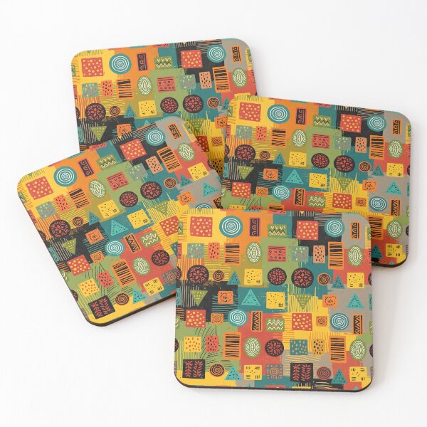 Item preview, Playful Geometric Stamp Patchwork Seamless designed and sold by SplashTastic.
