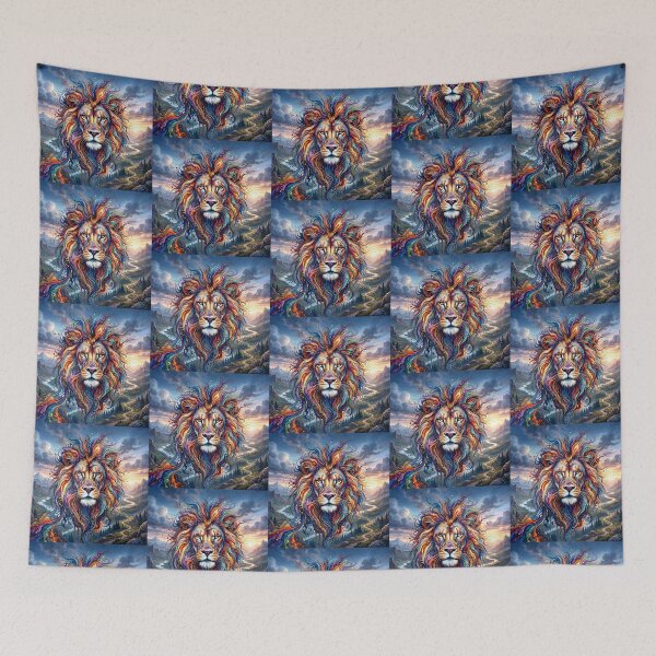 Item preview, Colored lion head with ink flow designed and sold by Marcu Ioachim.