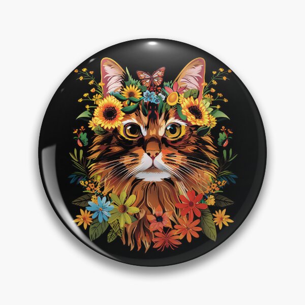 Artikelvorschau, Lustige Somali-Katze, bunte Blumen, Jungen, Mädchen, Kinder entworfen und verkauft von rafaeltto.
