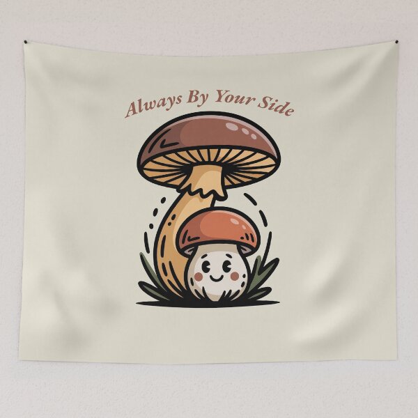 Item preview, Always By Your Side Cute Retro Mushroom Art designed and sold by AlexandraSand.