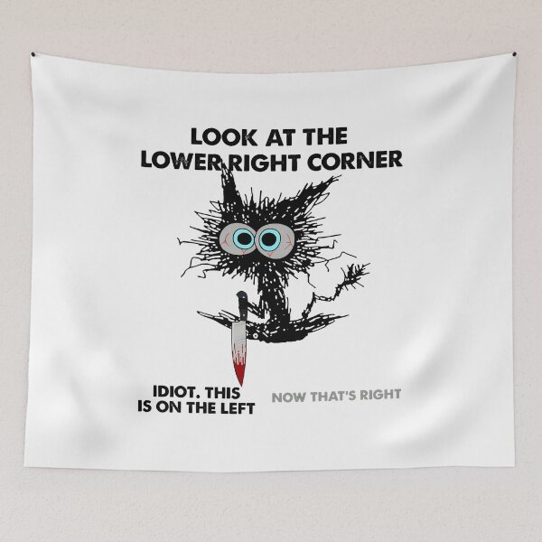 Item preview, Look at Corner Prank Cat Knife Joke Tee designed and sold by SoyLamderma.