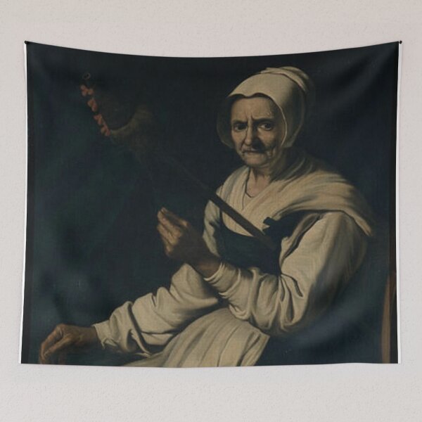 Item preview, Old woman spinning designed and sold by SharonTheFirst.