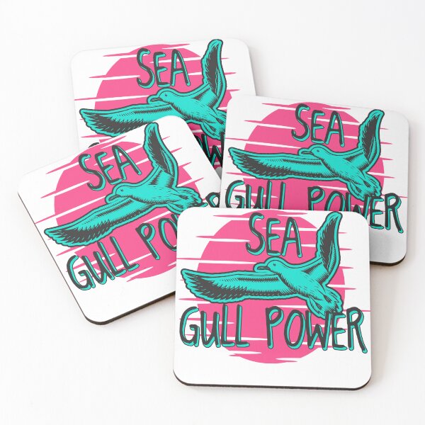 Item preview, Sea Gull Power Retro Sunset Bird Design designed and sold by EichStore.
