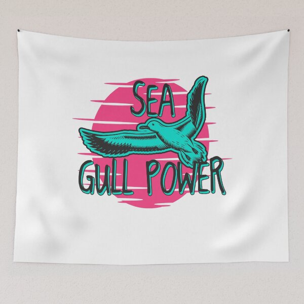 Item preview, Sea Gull Power Retro Sunset Bird Design designed and sold by EichStore.
